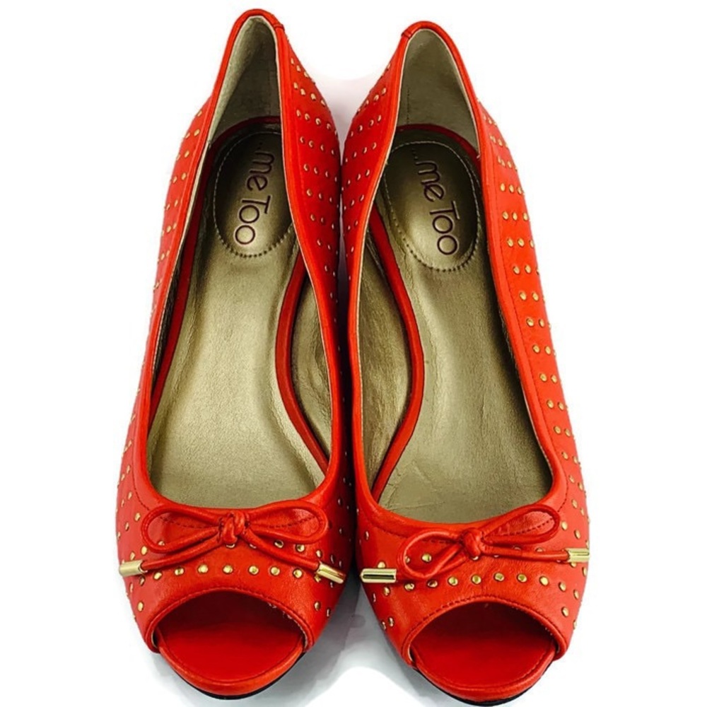 Me Too Yuliya Red Orange Open Toe wedge